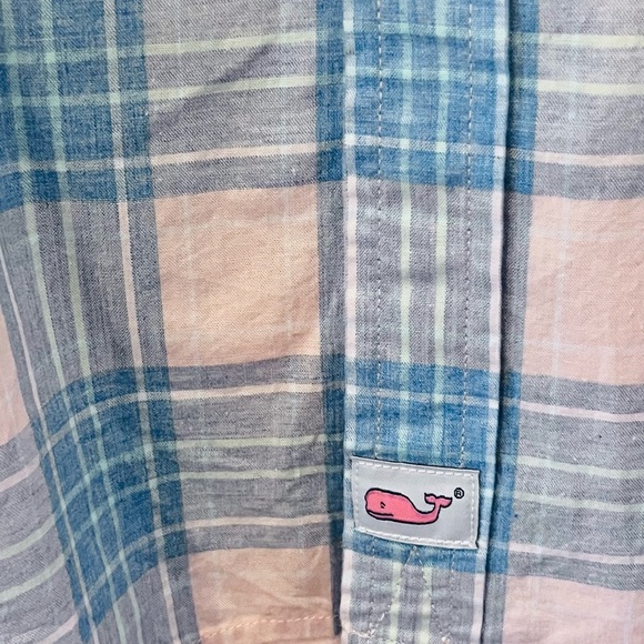 Vineyard Vines Murray Shirt Men's XL Slim Fit Blue Pink Plaid Button Up Preppy - Picture 4 of 5